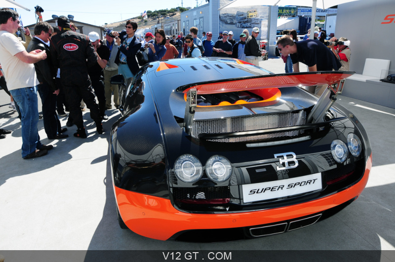 Bugatti Veyron Super Sport noir orange Monterey face arri re