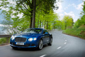 Bentley Continental GT Speed bleu 3/4 avant gauche travelling penché