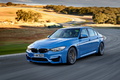 BMW M3 2014 - bleue - 3/4 avant gauche dynamique 2