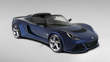 Lotus Exige S Roadster - bleu - 3/4 avant droit