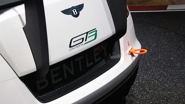 Mondial de l'Automobile de Paris 2012 - Bentley Continental GT3 blanc logos coffre