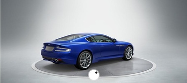 Aston Martin Virage bleu 3/4 arrière droit