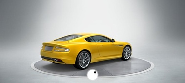 Aston Martin Virage jaune 3/4 arrière droit 