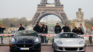 GT Rallye 2010 - Porsche Carrera GT gris & Ferrari California bleu foncé