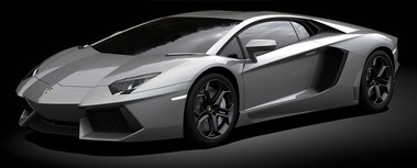 Lamborghini Aventador LP700-4 gris 3/4 avant gauche