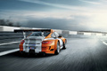 Porsche 997 GT3 R hybride 3/4 arrière droit travelling