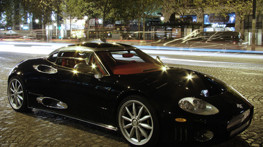 Spyker C8 Laviolette noir 3/4 avant droit - Champs-Elysées