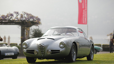 Alfa Romeo 1900 SS Berlinetta Zagato gris métal 3/4 avant gauche