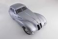 BMW 328 Mille Miglia Coupe gris 3/4 avant droit vue de haut