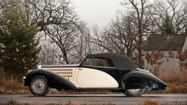 Bugatti Type 57C, 1939, Drophead Coupe, noire+blanche, profil gch