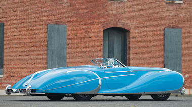 Delahaye 175 S Roadster Saoutchik, bleue, 3/4 ar drt