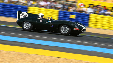 Jaguar Type D vert Le Mans Classic 2008 filé