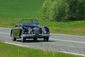 Jaguar XK150 Roadster noir 3/4 avant droit filé