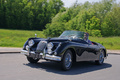 Jaguar XK150 Roadster noir 3/4 avant gauche traveling