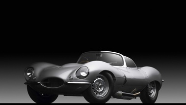 Jaguar XKSS gris 3/4 avant gauche