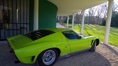 Lamborghini Miura SVJ Spyder vert citron 3/4 arrière droit