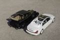 Maybach 62S Landaulet blanc & ancienne noir 3/4 arrière droit vue de haut