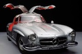 Mercedes 300 SL gris 3/4 avant droit portes ouvertes 2