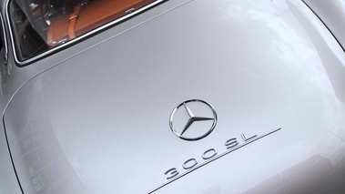 Mercedes 300 SL gris logo coffre