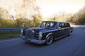 Mercedes 600 LWB noir 3/4 avant gauche travelling 2