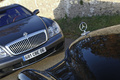 Mercedes 600 LWB noir capot & Maybach 62 grise/anthracite calandre