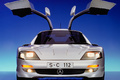 Mercedes C112 gris face avant portes ouvertes