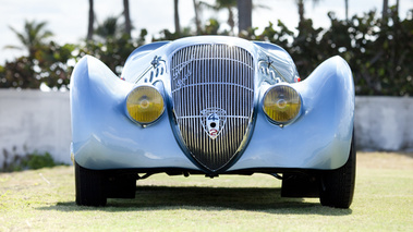 Peugeot 402 Darl’mat Spécial Sport Roadster, bleue, face