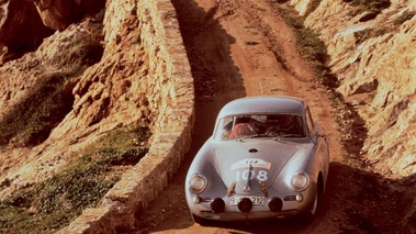 Porsche 356 gris face avant debout vue de haut