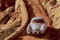 Porsche 356 gris face avant debout vue de haut