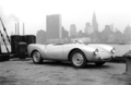 Porsche 550 Spyder gris 3/4 avant droit