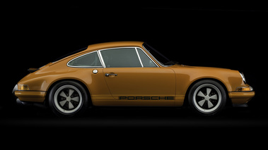 Porsche 911 Singer orange profil