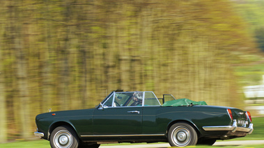 Rolls Royce Silver Shadow Drophead Coupe Mulliner Park Ward verte 3/4 arrière gauche filé