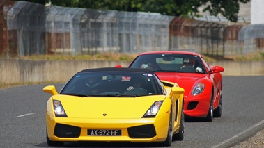 Lamborghini Gallardo Spyder jaune 3/4 avant gauche