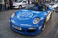Porsche 997 Speedster bleu 3/4 avant gauche