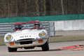 Jaguar Type E Cabriolet blanc face avant penché