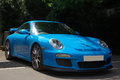 Porsche 997 GT3 MkII bleu 3/4 avant droit
