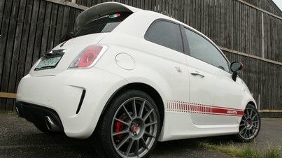 Abarth 500 Esseesse - Blanche - 3/4 arrière droit 