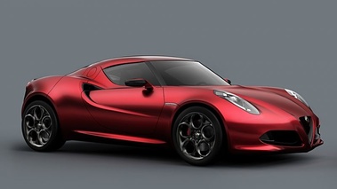 Alfa Romeo 4C bordeaux 3/4 avant droit