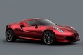 Alfa Romeo 4C bordeaux 3/4 avant droit