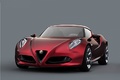 Alfa Romeo 4C bordeaux 3/4 avant gauche penché