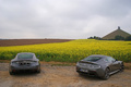 Aston Martin V12 Vantage RS & DBS anthracite face arrière vue de haut