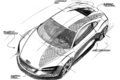 Audi e-Tron dessin 3/4 avant gauche vue de haut