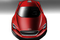 Audi e-Tron rouge dessin face avant vue de haut