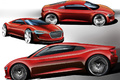 Audi e-Tron rouge dessins
