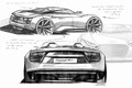 Audi e-Tron Spyder gris 3/4 arrière droit & face arrière dessin