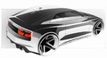 Audi Quattro Concept blanc 3/4 arrière droit vue de haut dessin