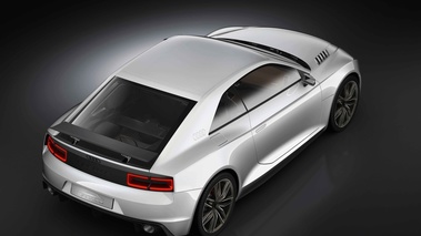 Audi Quattro Concept blanc 3/4 arrière droit vue de haut