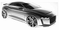 Audi Quattro Concept blanc 3/4 avant droit dessin