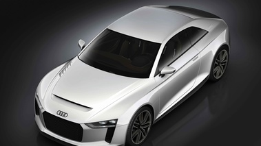 Audi Quattro Concept blanc 3/4 avant gauche vue de haut