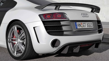 Audi R8 GT blanc 3/4 arrière gauche coupé